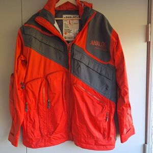 Rare Vintage Burton Analog AG Snowboarding Jacket Size L - Orange/Grey Tactical